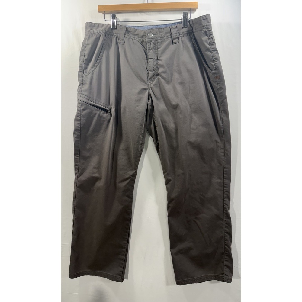 Toad Co Men's Departure Pants Gray 36X30 Straight Utility Cargo Zip Chino